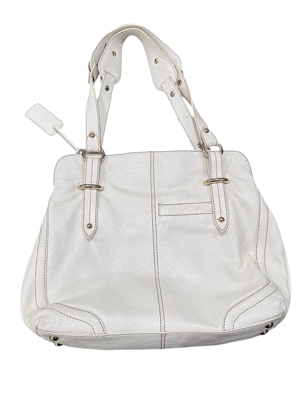 The Sak Shoulder Bag Womens Ivory Pebbled
Leather Satchel Braided Strap - Picture 7 of 13
